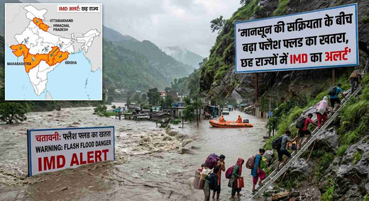 मानसून की सक्रियता के बीच बढ़ा फ्लैश फ्लड का खतरा, छह राज्यों में अलर्ट